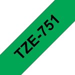 Brother LABEL 24MM BLACK N GREEN (TZE-751)