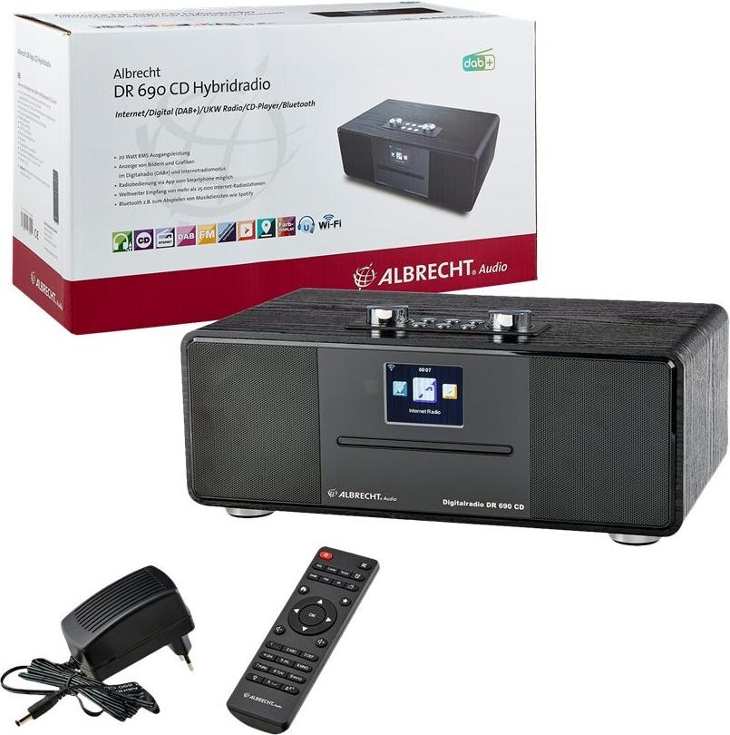 Albrecht DR 690 CD Hybridradio mit Bluetooth und CD-Player Schwarz