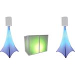 EUROLITE Set AKKU 2x Flat Light 3 sw + Bar-6 + Ständer (20000520)