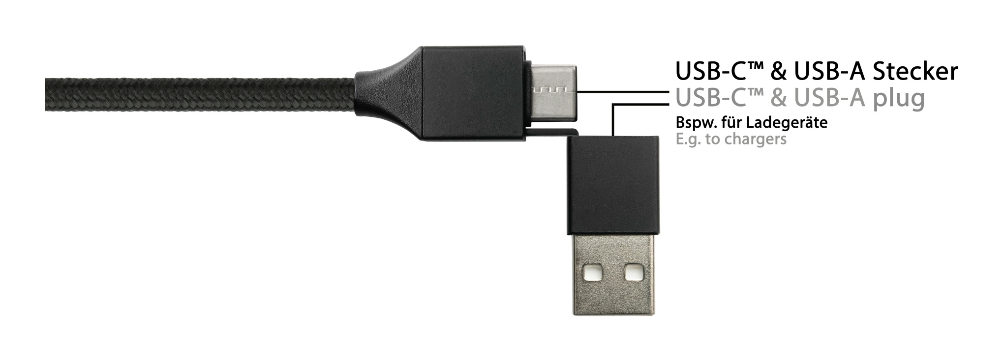 Python PY-USB001S USB 6-in-1 Ladekabel 1,2 m USB-A/USB-C auf USB-C/Micro-USB B/Lightning Schwarz