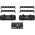 EUROLITE Set 4x LED BAR-6 QCL RGBW + 2x Soft-Bag + Controller (20000405)