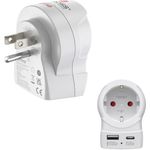 Hama Reiseadapter, EU to US, 1x USB-A, 1x USB-C (PD), 20 W (00223479)