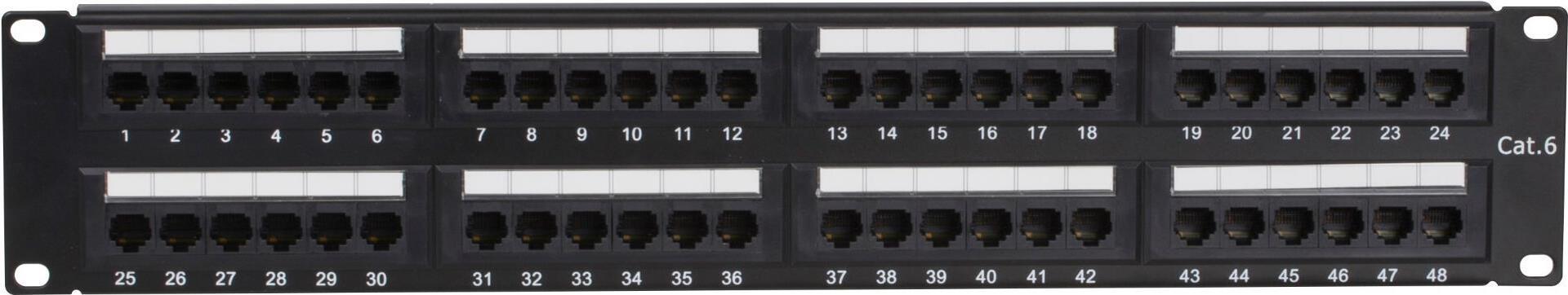 DS-IT CAT6, UTP Netzwerk-Patchpanel, 19”, 48-fach. (DS-Patch6-48UTP)