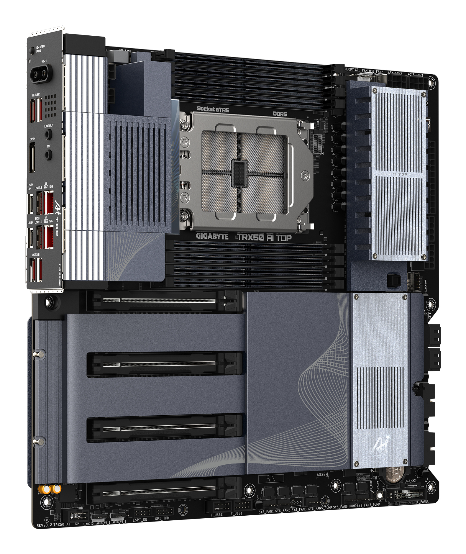 Gigabyte TRX50 AI TOP Mainboard E-ATX Sockel sTR5 DDR5 Schwarz