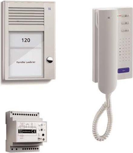 TCS home:pack Audio, Aufputz, Einfamilienhaus, PSC2110-0000 bestehend aus Audio Außenstation Serie PAK 1 Taste AP, Audio Komfort Türtelfon ISH3130 und Steuergerät BVS20 (PSC2110-0000)