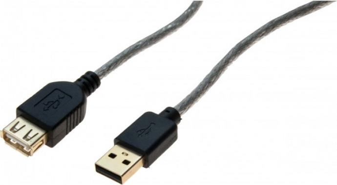 EXERTIS CONNECT USB 2.0 Verlängerungskabel, vergoldet, USB Stück A / USB Bu. A, 2,0 m Hochwertiges U