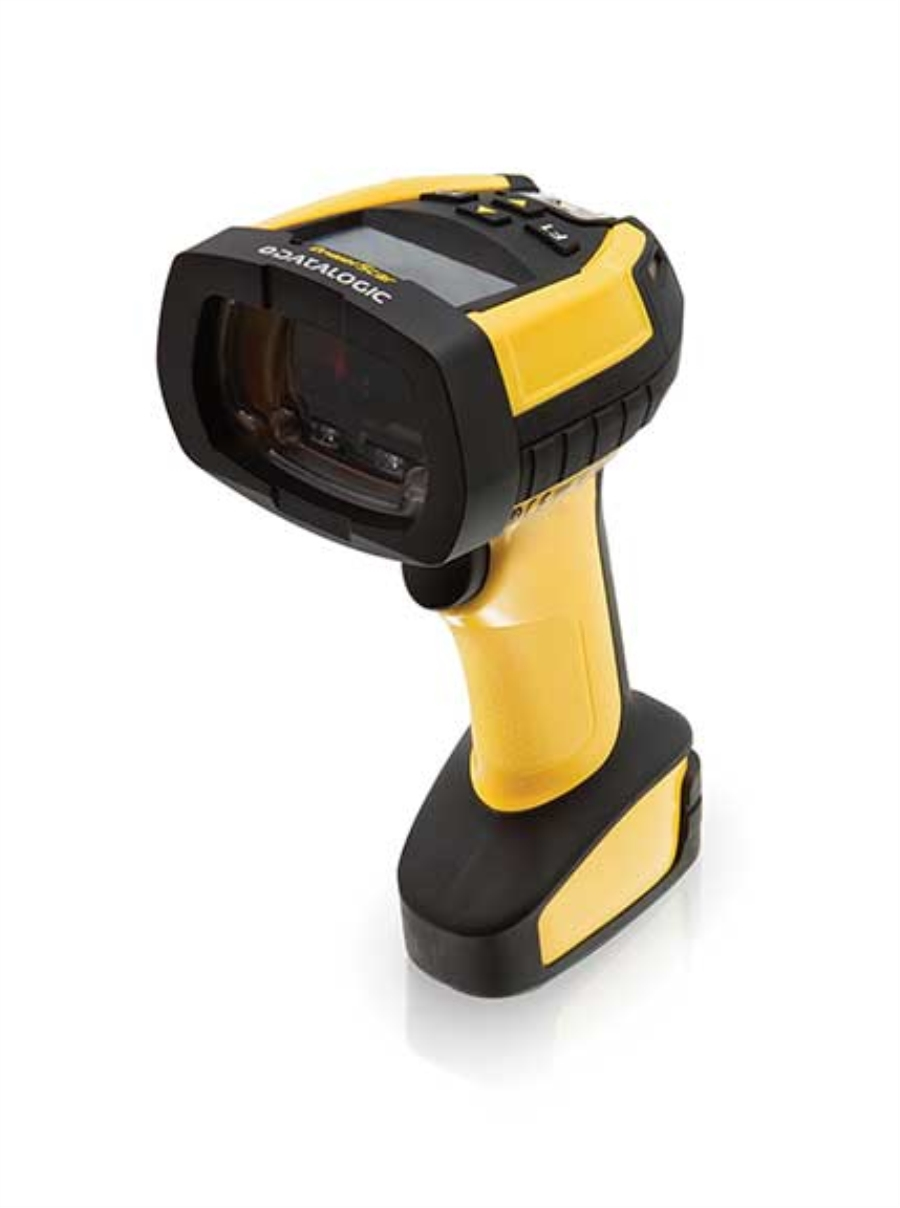 Datalogic PowerScan PM9600 Funk-Barcode-Scanner 2D-Imager 1,8" OLED-Display 433 MHz USB Kit IP65/IP67 Schwarz, Gelb