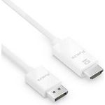 PureLink Aktives Displayport 1.2 zu HDMI 2.0 Adapterkabel, 4K@60Hz (4:4:4), DisplayPort St./ HDMI St. A, weiß, 3,0 m (IS2000-030)