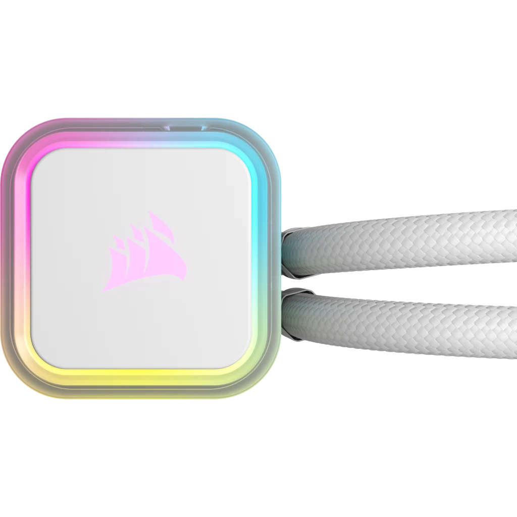 CORSAIR iCUE H100i Elite RGB Prozessor-Flüssigkeitskühlung 240 mm Weiß