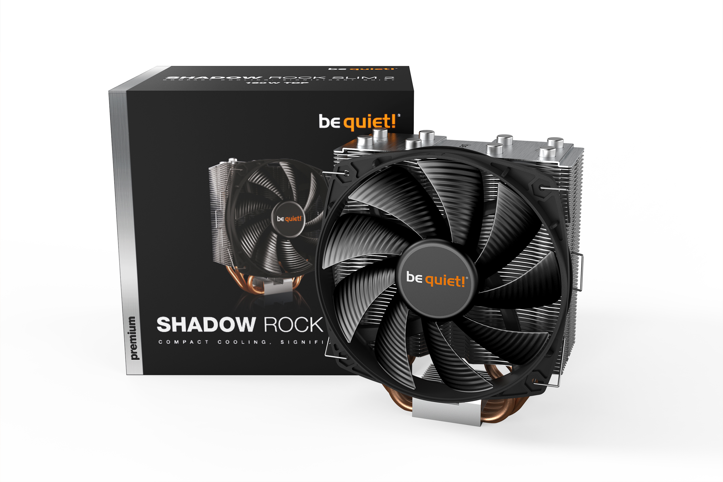 be quiet! Shadow Rock Slim 2 Prozessor-Luftkühler 135 mm Aluminium 160 W TDP Schwarz