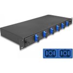 Delock 19? LWL Spleißbox 6 x SC Duplex OS2 1HE spleißfertig komplett bestückt (67000)
