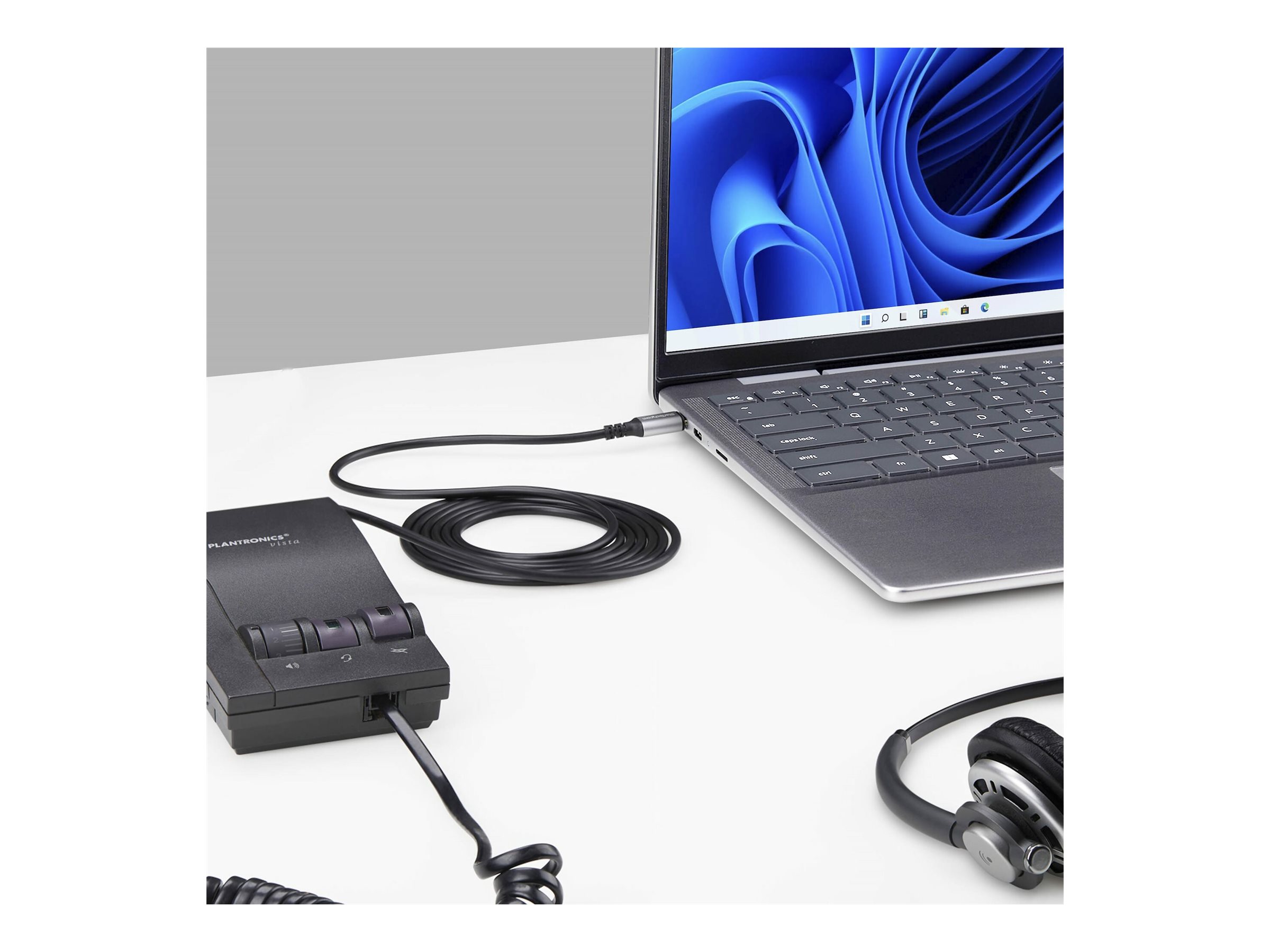 Startech UR9-HEADSET-ADAPTER USB-C zu RJ9 Headsetadapter 1,8 m Schwarz