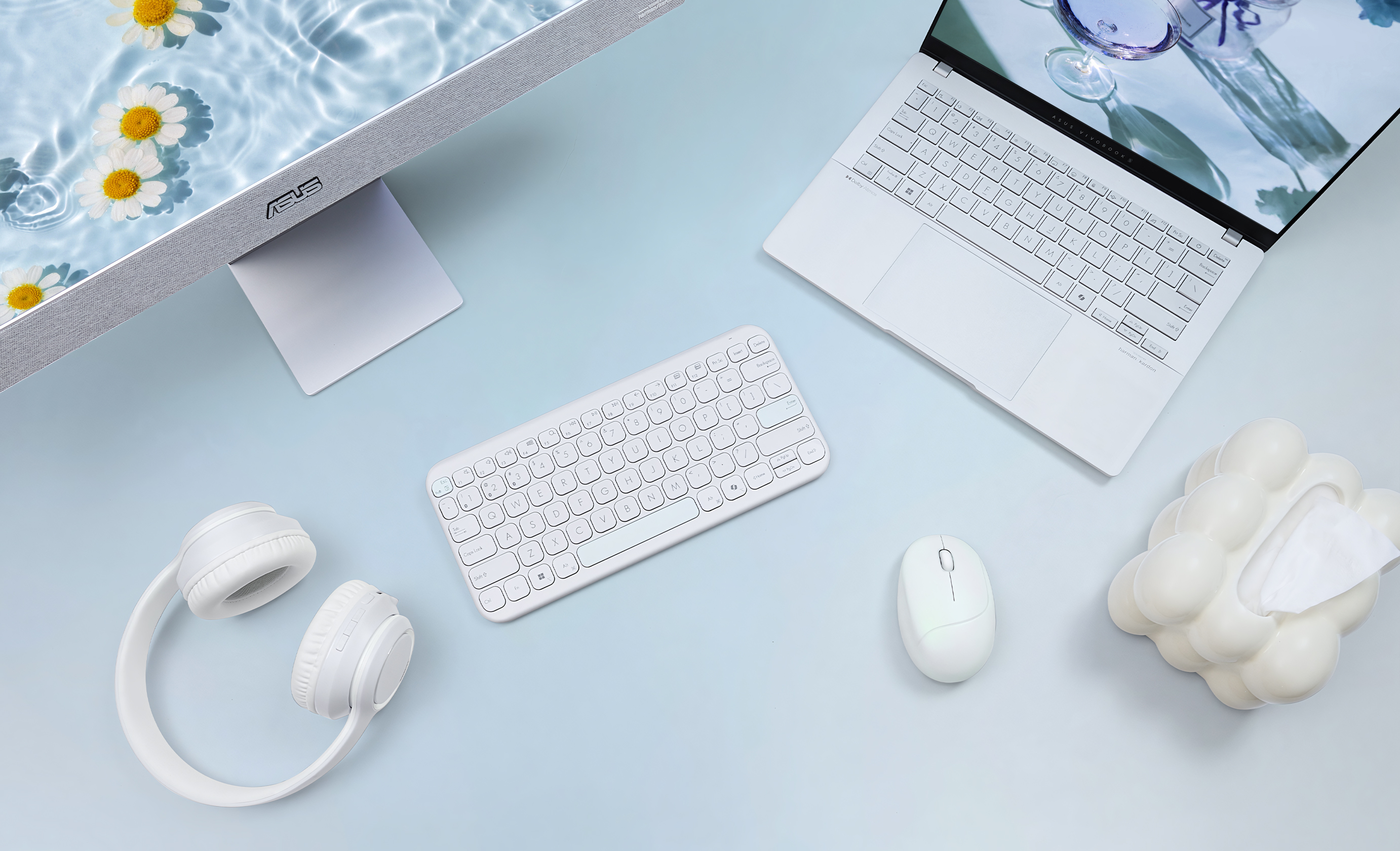 ASUS Marshmallow KW100 Tastatur 84 Tasten Bluetooth QWERTZ Weiß