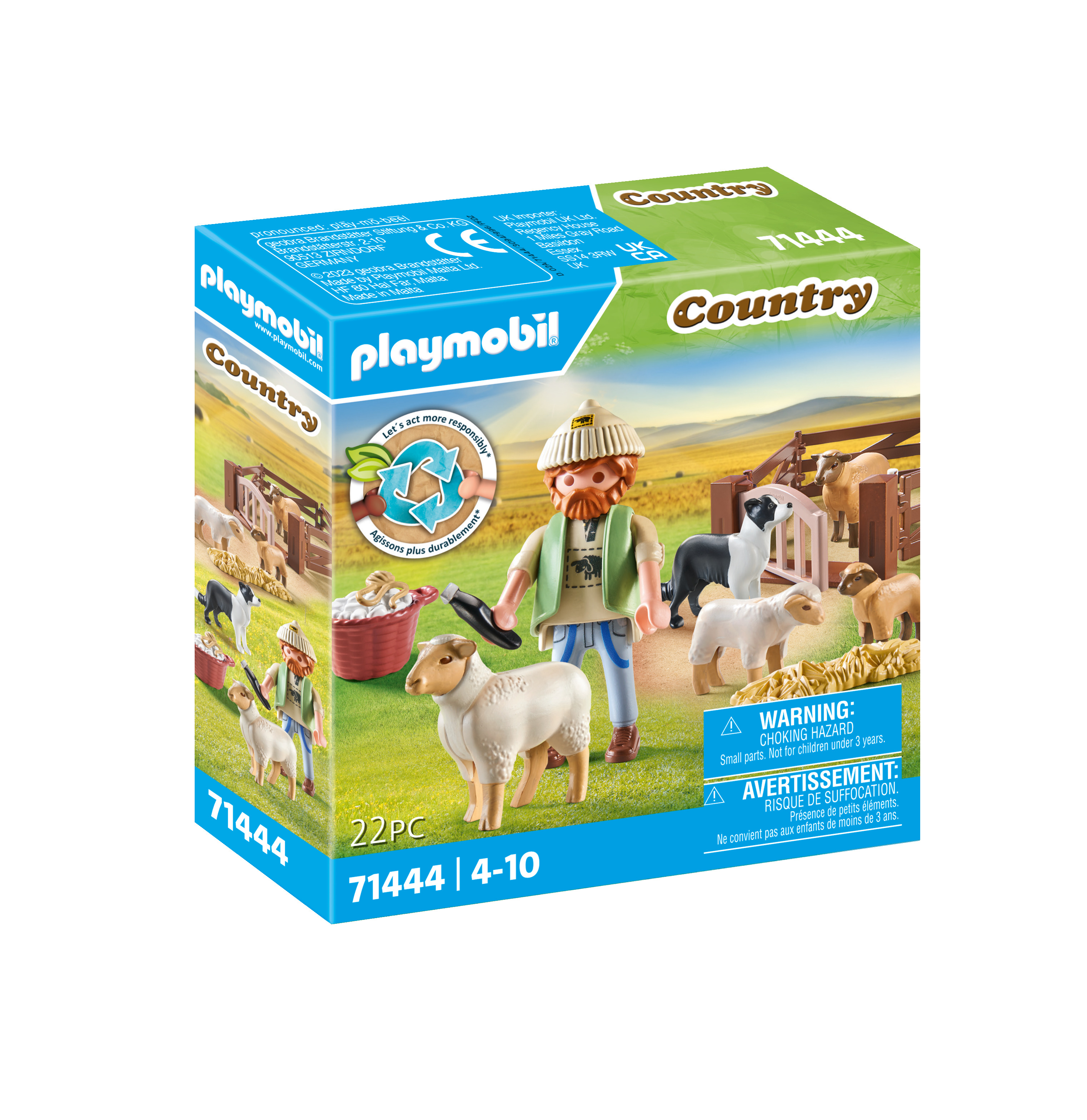 PLAYMOBIL Country 71444 Junger Schäfer mit Schafen Mehrfarbig