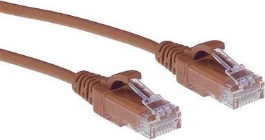 ACT Brown 2 meter LSZH U/UTP CAT6 datacenter slimline patch cable snagless with RJ45 connectors (DC9202)