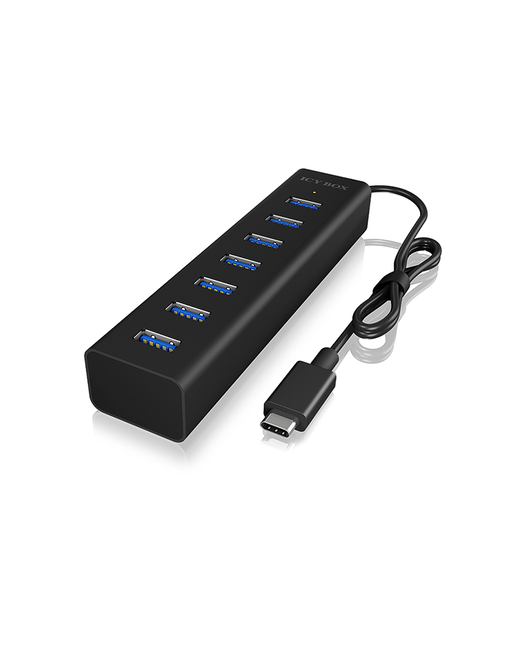 ICY BOX IB-HUB1700-C3 USB-C Hub 7-Port USB 3.2 Gen 1 Schwarz