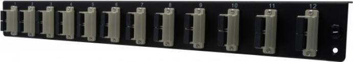 LWL Frontplatte bestückt für LWL Spleißbox, 12 x SC Duplex Multimode (395432)