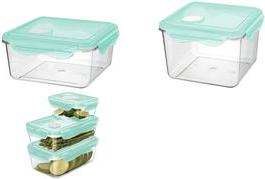 keeeper Frischhaltedose "tina", mit Clip, Tritan, 1,15 Liter Dose transparent / Deckel aquamarin, Material: PP/Tritan, - 1 Stück (1113362400000)