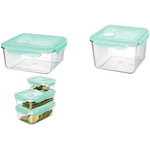 keeeper Frischhaltedose "tina", mit Clip, Tritan, 1,15 Liter Dose transparent / Deckel aquamarin, Material: PP/Tritan, - 1 Stück (1113362400000)