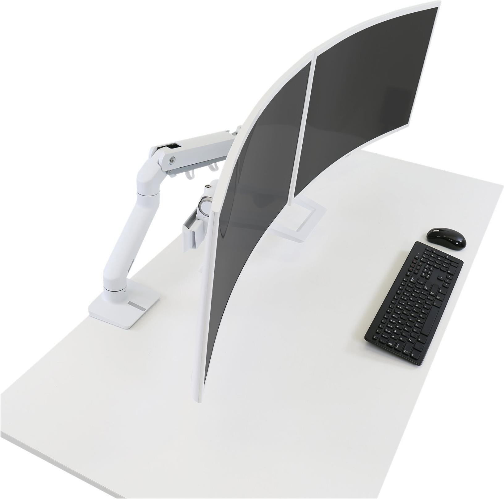 Ergotron HX Dual Monitor Arm Tischhalterung für 2 Monitore bis 32" 29,2 cm Höhenverstellung Weiß