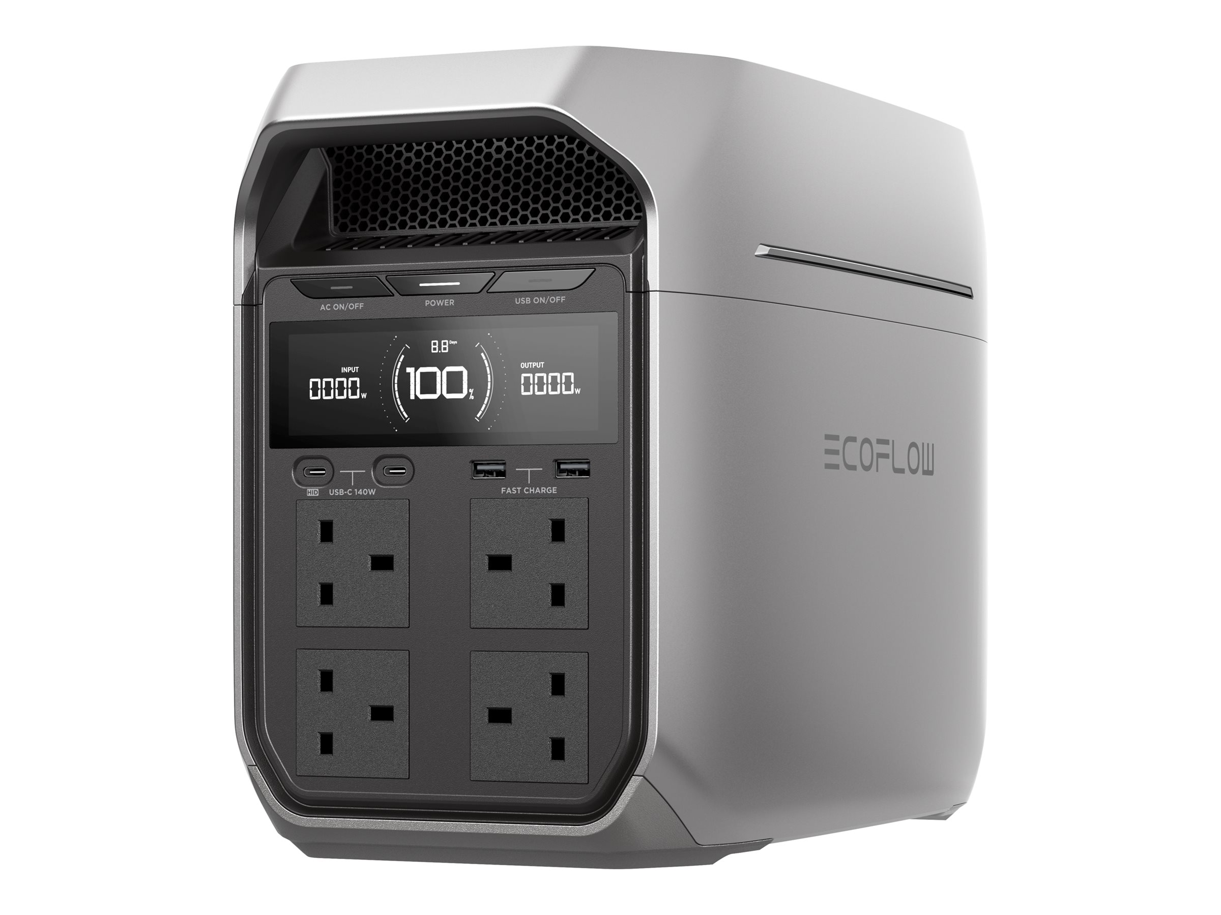 EcoFlow Delta DELTA 3 Plus Tragbare Power Station 1800 W Silber