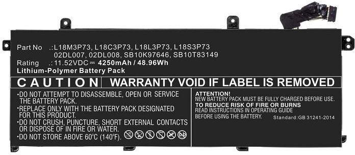 CoreParts Laptop Battery 48.96Wh Li-Pol 11.52V 4250mAh Black (5B10W51826-CP)