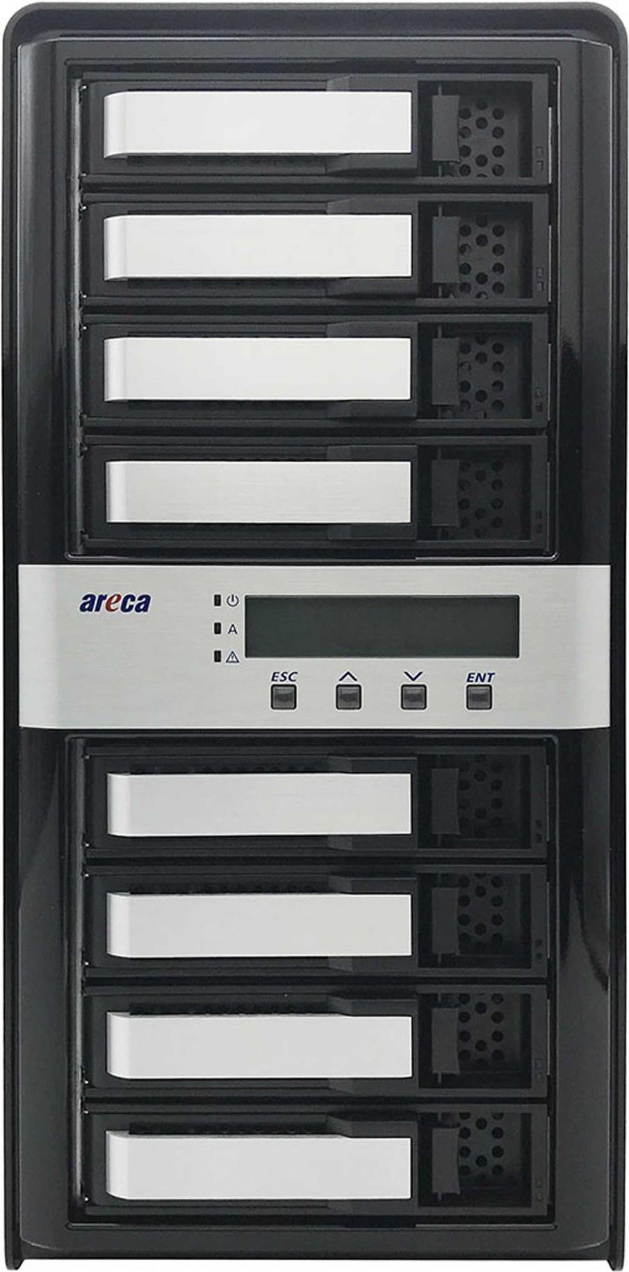 Areca ARC-8050T3U-8 NAS & Speicherserver Tower Eingebauter Ethernet-Anschluss Schwarz (ARC-8050T3U-8)