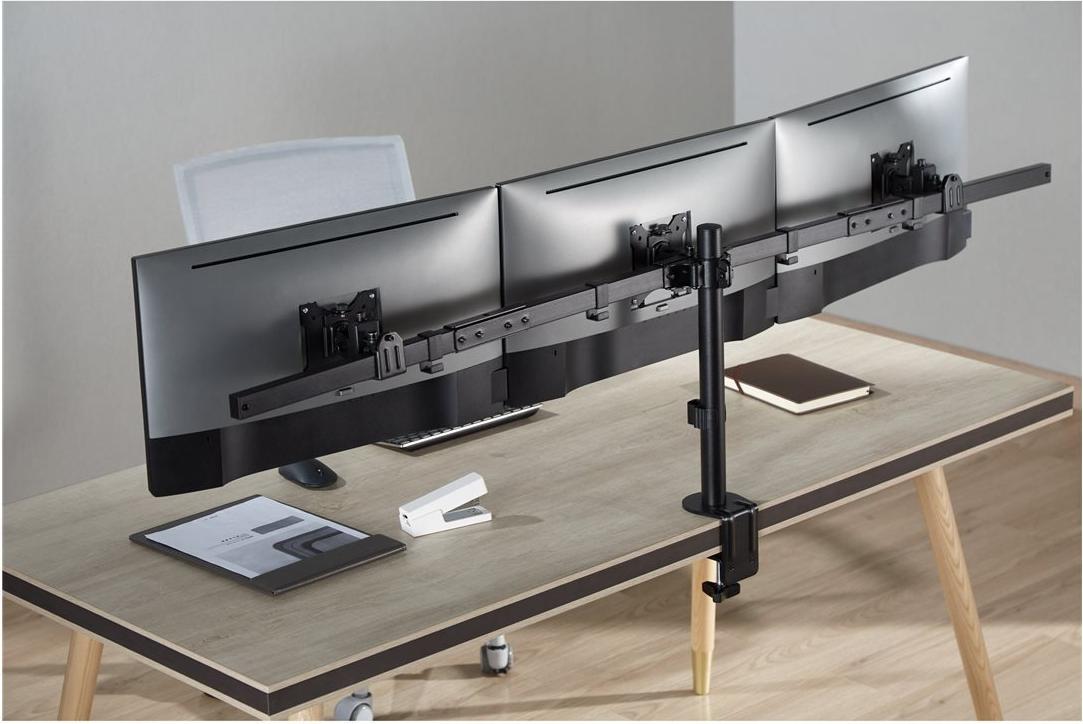 InLine Tischhalterung für 3 LCD-/LED-Displays bis 32" max. 7 kg Schwarz