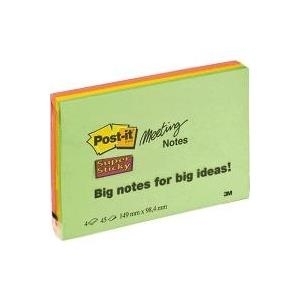 3M Post-it Notes Haftnotizen Super Sticky Meeting (6445-4SS)