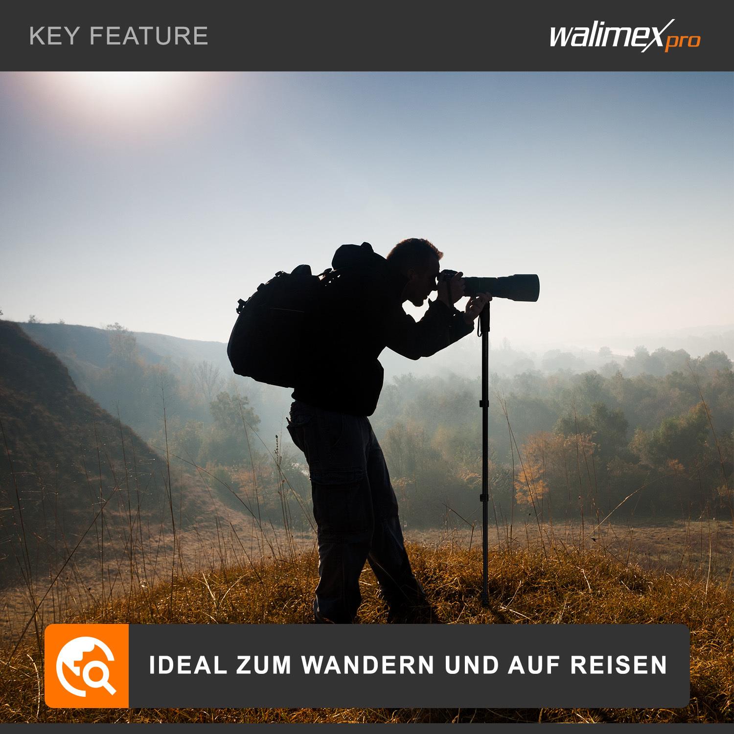 Walimex Pro WT-1003 Basic Einbeinstativ 171 cm Aluminium Schwarz, Grau