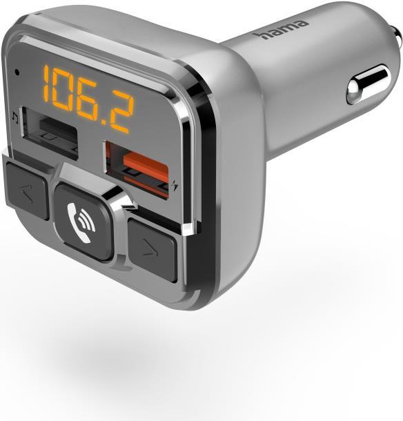 Hama Bluetooth FM-Transmitter für Autoradio, Freisprecheinrichtung, 2x USB-Port (00201631)