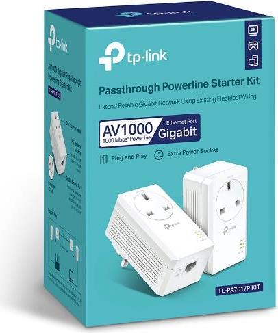 TP-Link AV1000 Gigabit Passthrough Powerline Starter Kit (TL-PA7017P KIT)