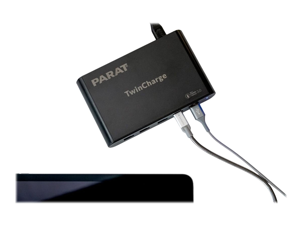 PARAT PARAPROJECT TC5 TwinCharge Ladestation 5x USB-C 5x USB-A Schwarz