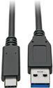 Eaton PowerWare Tripp Lite USB C to USB-A Cable 3.1 10 Gbps USB-IF Cert USB Type C M/M 3ft (U428-C03-G2)