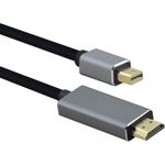 Helos Anschlusskabel, mini DisplayPort St./HDMI St., PREMIUM 4K, 2,0m, schwarz mini DisplayPort Stecker/HDMI 1.4 Stecker , PREMIUM , TPE Außenmantel - hochflexibel , Aluminium-Gehäuse , 3840 x 2160 @ 30 Hz , vergoldete Kontakte , ULTRA HD 4K , ROHS 2.0 und REACH-Konform , Farbe: schwarz (288486)