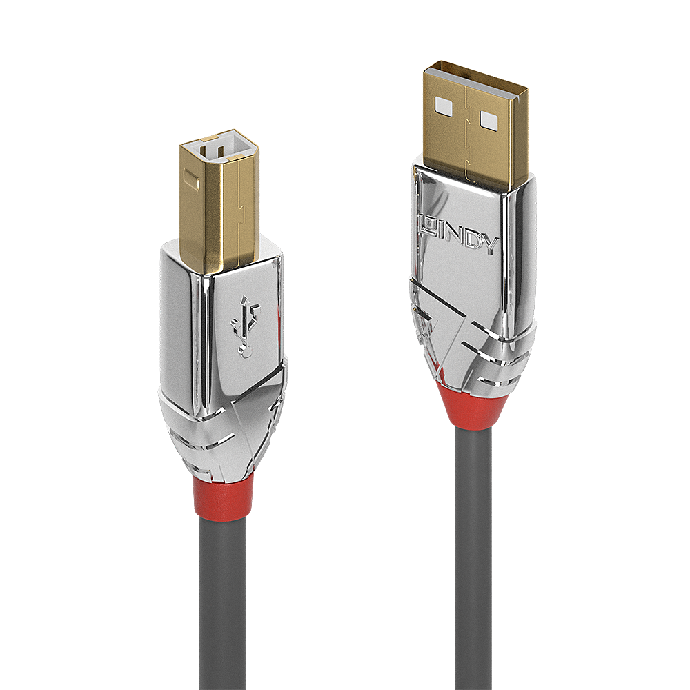 Lindy 2m USB 2.0 Typ A an B Kabel, Cromo Line USB Typ A Stecker an B Stecker (36642)