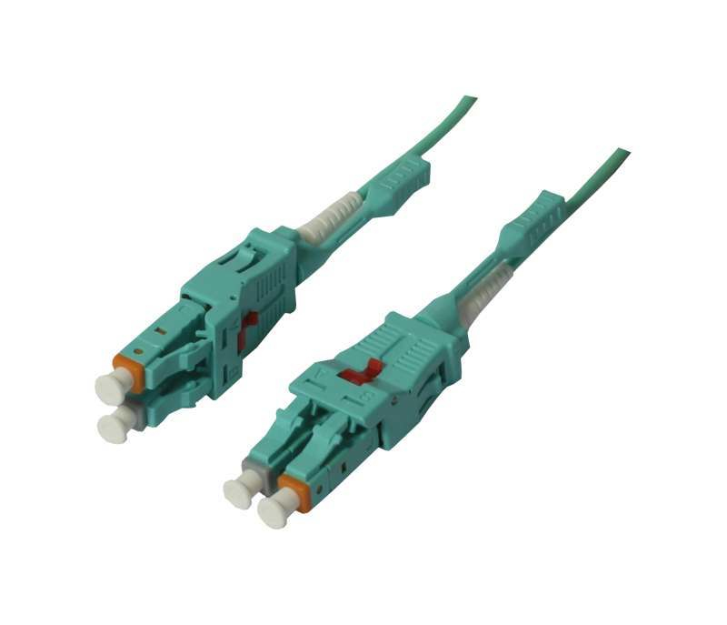 Synergy 21 LWL-Patchkabel 5 m 2x LC OM3 Multimode 50/125 µm Uniboot Push/Pull 2 mm Blau