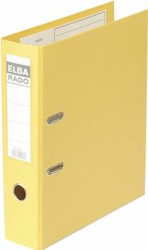ELBA Ordner rado plast, Rückenbreite: 80 mm, gelb DIN A4, Einband außen/innen PVC, mit auswechselbarem (10497 GB)