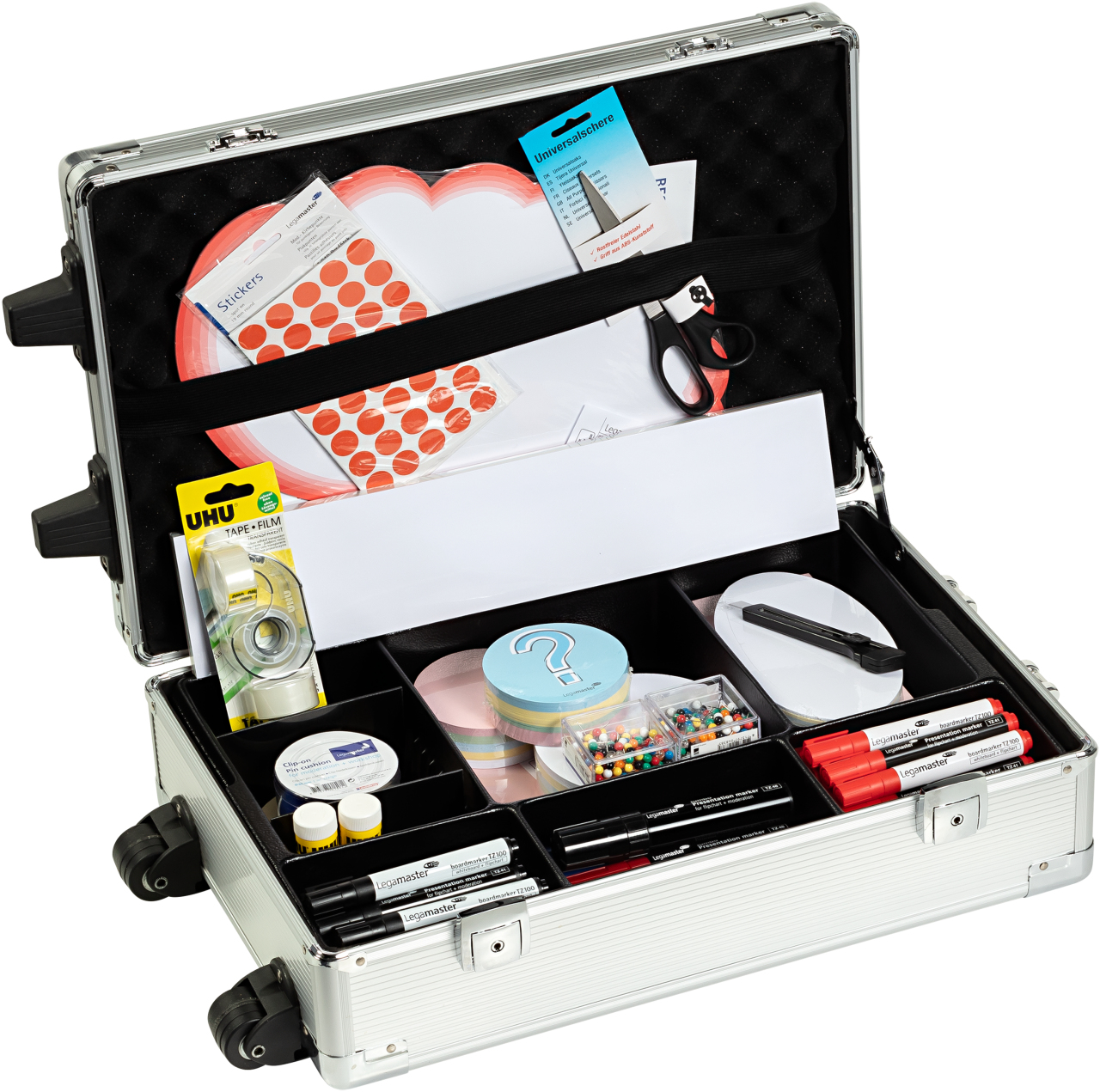 Legamaster PROFESSIONAL Travel mobiler Moderatorenkoffer 3200-teilig Aluminium Gemischte Farben