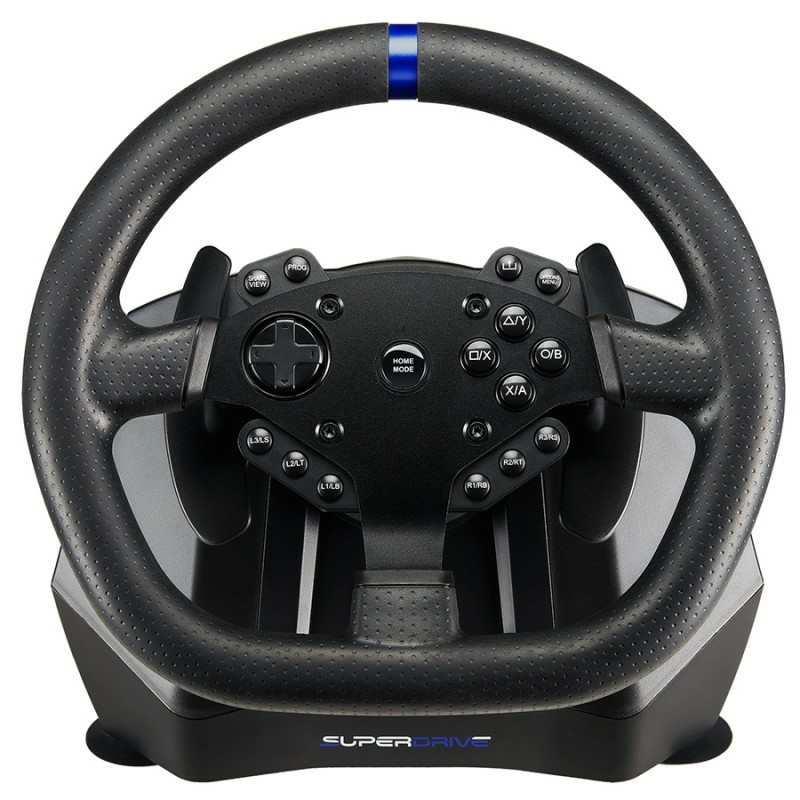 Superdrive SV 950 Rennlenkrad-Set mit Pedalen und Schaltwippen Kabelgebunden Schwarz