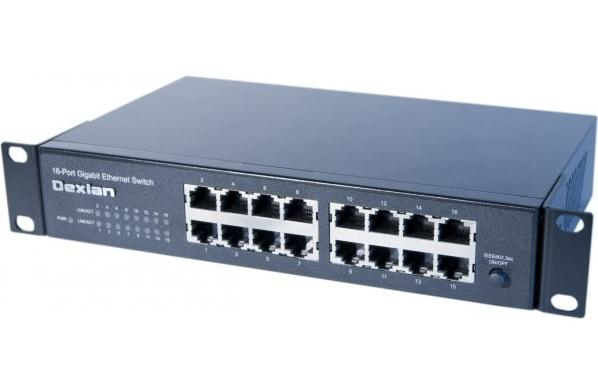 Dexlan deXlan 891016 Switch - Unmanaged - 16 Ports Gigabit Ethernet - Schwarz