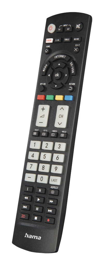 Hama Universal-Fernbedienung 00221064 für Panasonic TVs IR Schwarz
