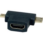 VALUE HDMI T-Adapter HDMI - HDMI Mini + HDMI Micro (12.99.3166)