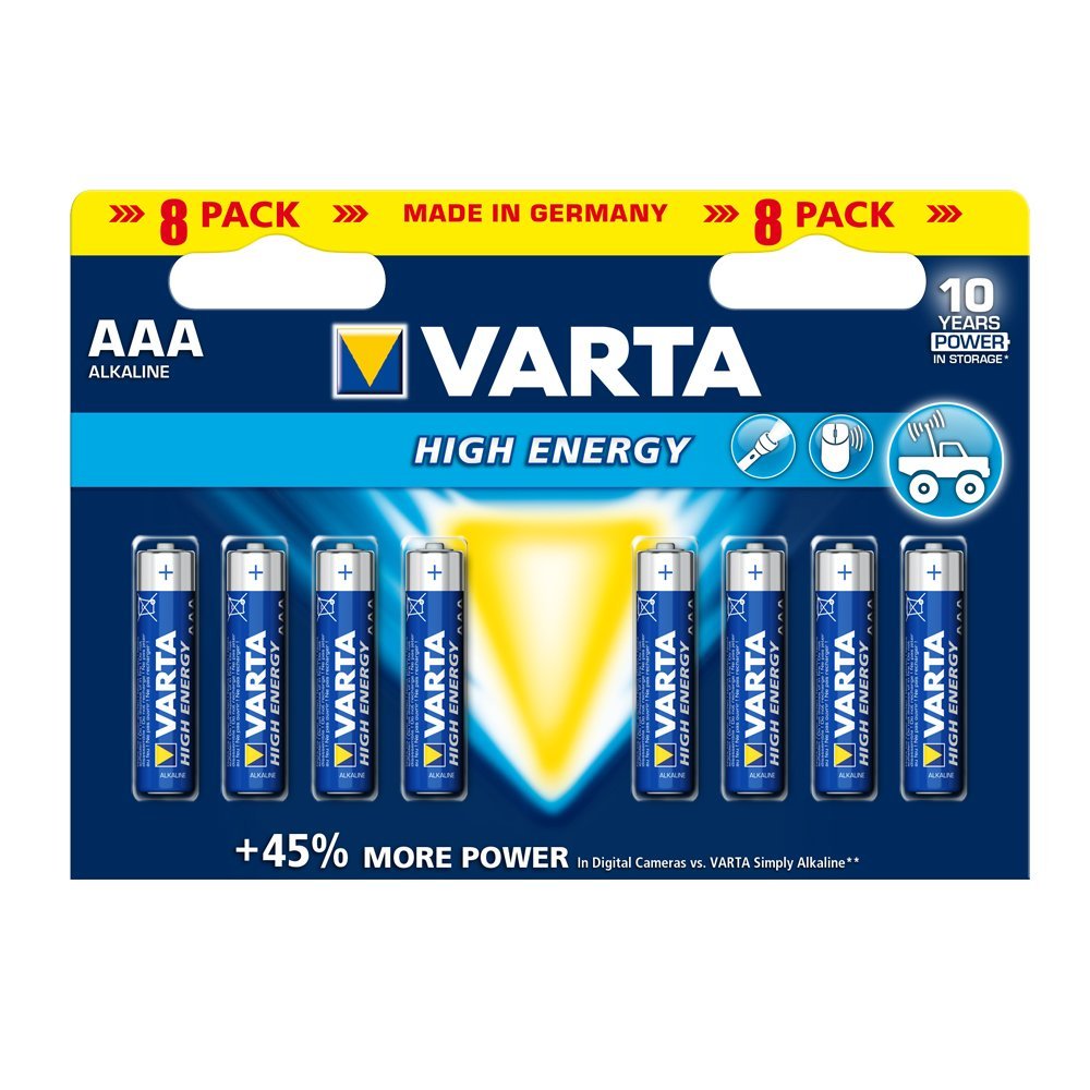 Varta 1x8 High Energy AAA LR 03 Einwegbatterie Alkali (4903121418)