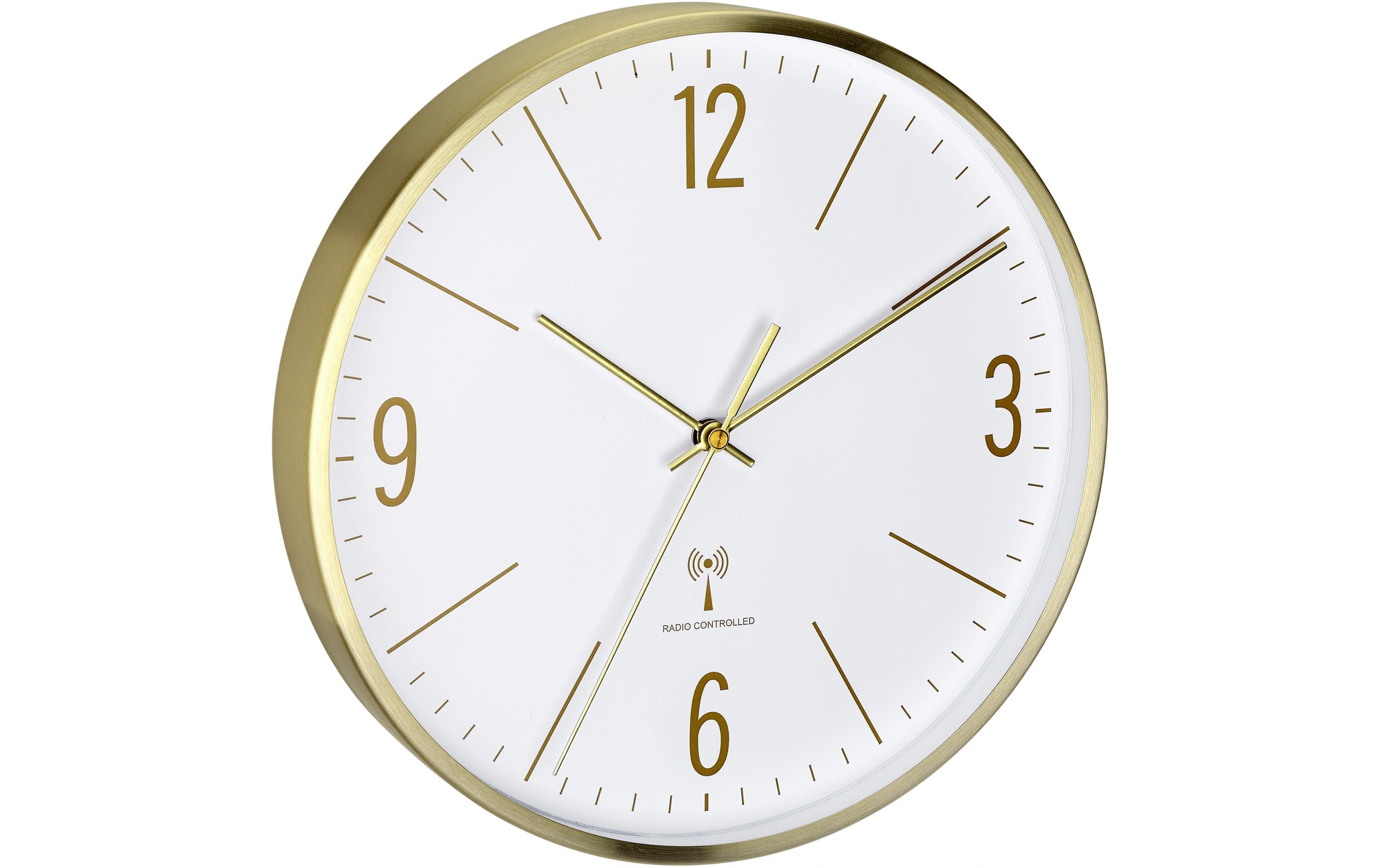 TFA Dostmann 60.3534.53 Funk Wanduhr 300 mm Gold