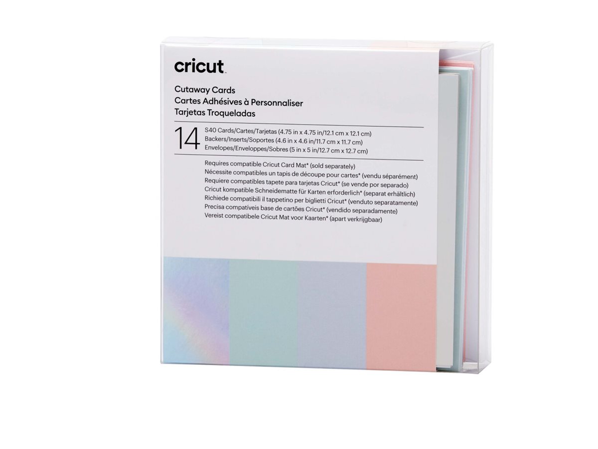Cricut Cutaway Kartenset Pastel 121 x 121 mm 14 Stück Blau Silber