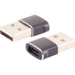 shiverpeaks ®-BASIC-S--Adapter USB A Stecker auf USB C Buchse, 2.0, slim, Metallausführung (BS14-05034)