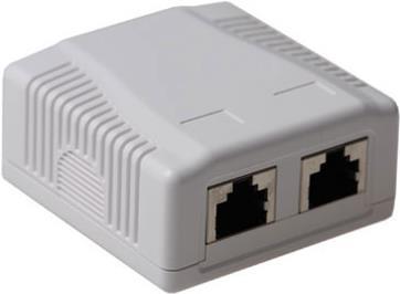 ACT Surface mounted box shielded 2 ports CAT6A. Type: CAT6A Wall mountbox c6a 2p shielded (FA7004)