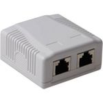 ACT Surface mounted box shielded 2 ports CAT6A. Type: CAT6A Wall mountbox c6a 2p shielded (FA7004)