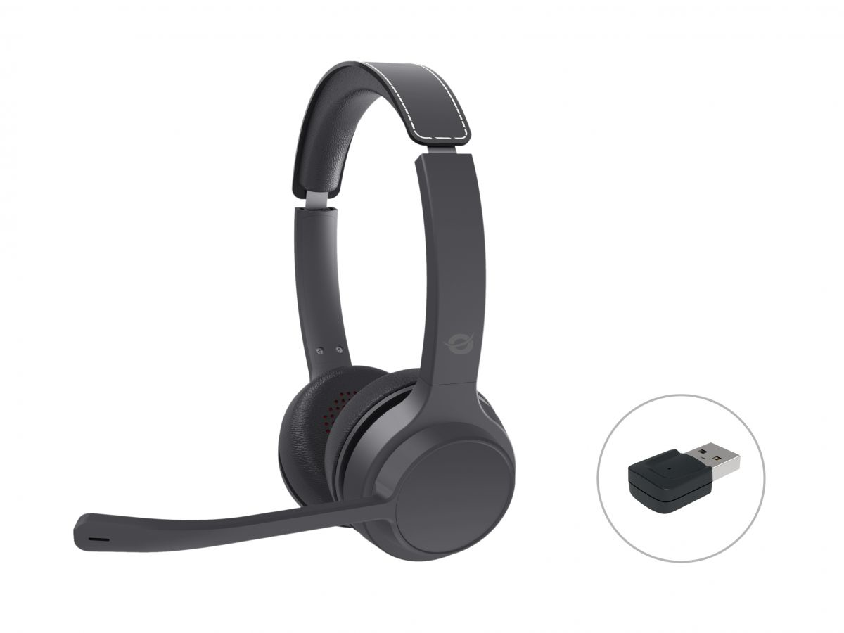Conceptronic POLONA04BA On-Ear Bluetooth Headset Stereo 44 h USB Typ-C Schwarz